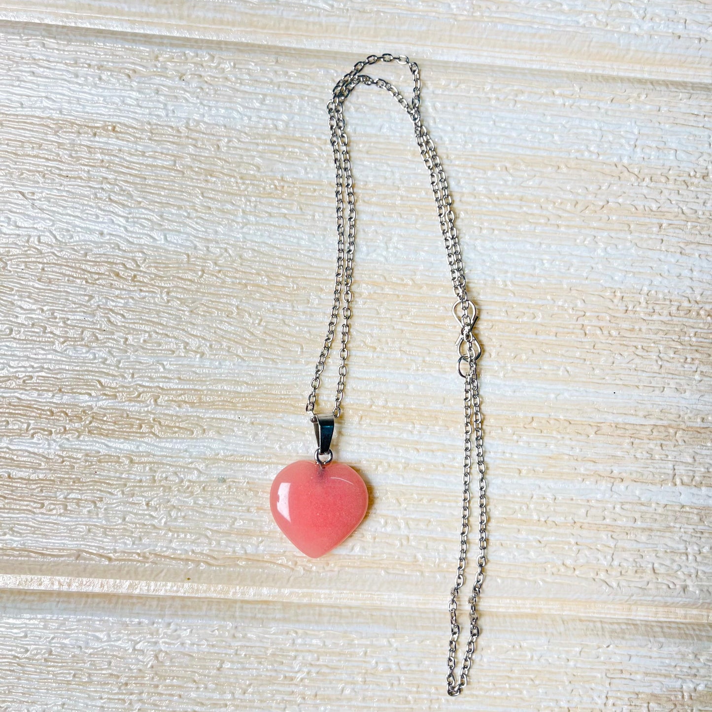 Pink Heart Necklace: Glows in Dark | Handmade Jewellery