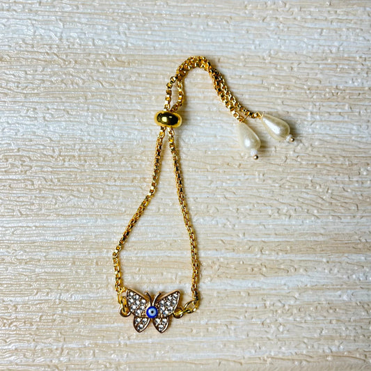 Butterfly Evil Eye Bracelet | Handmade Jewellery