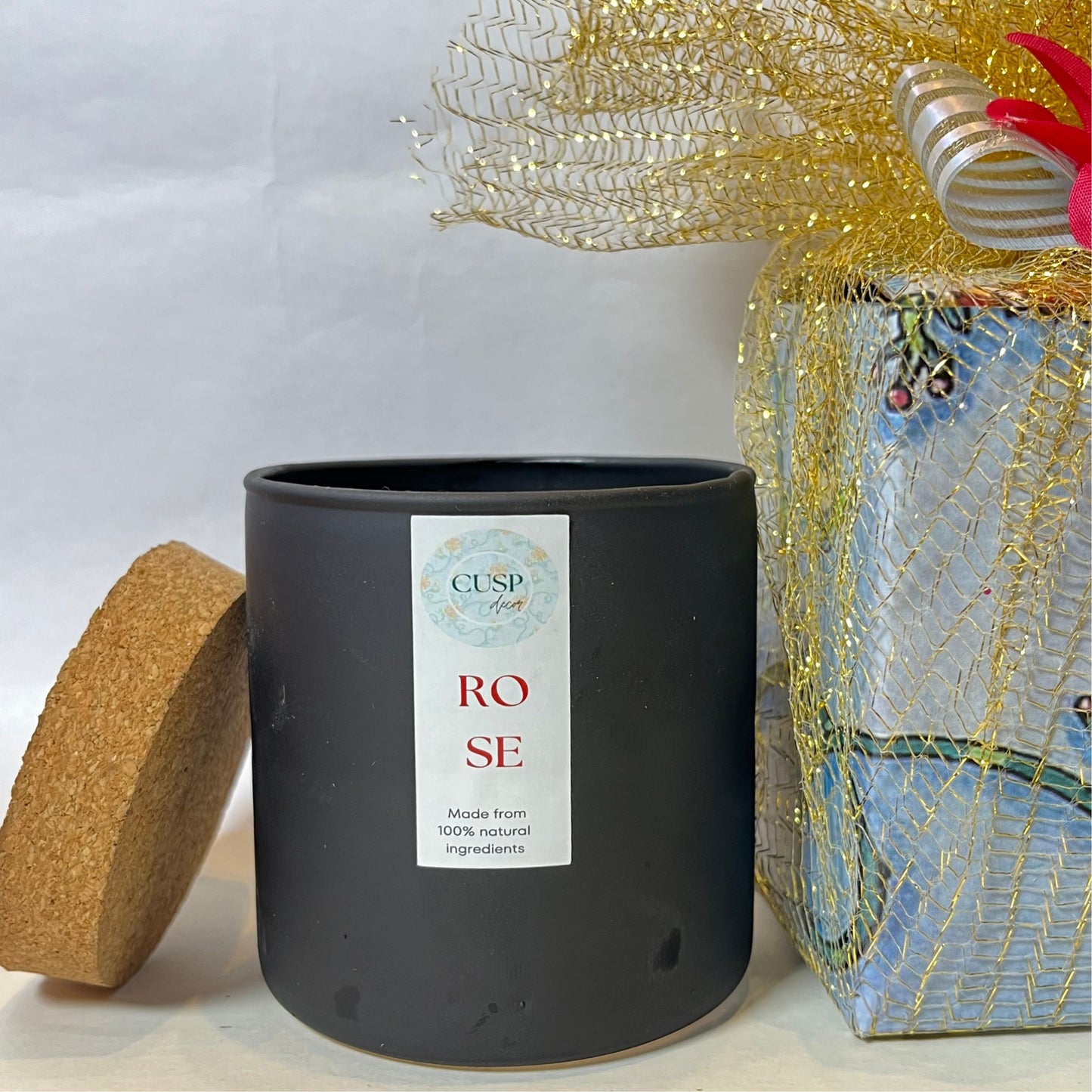 Black Candle Gift Set- Luxurious Soy Candle in a Gift Box